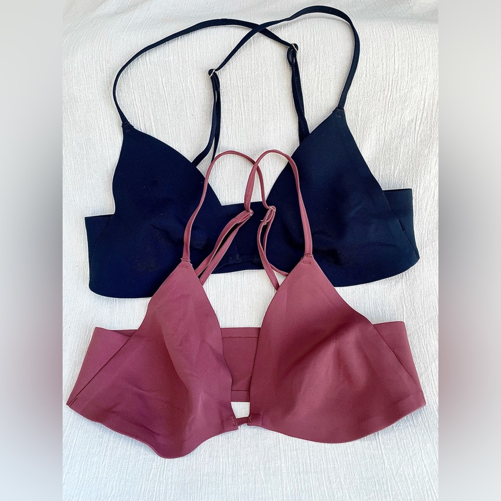 FREE PEOPLE two Intimately wide band cross straps M bralettes